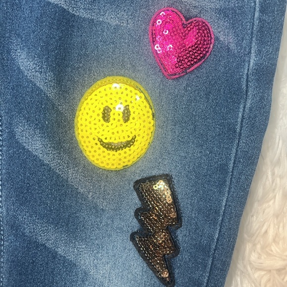 Girl Embroidered Patched Jeans Size 8 - Picture 7 of 7